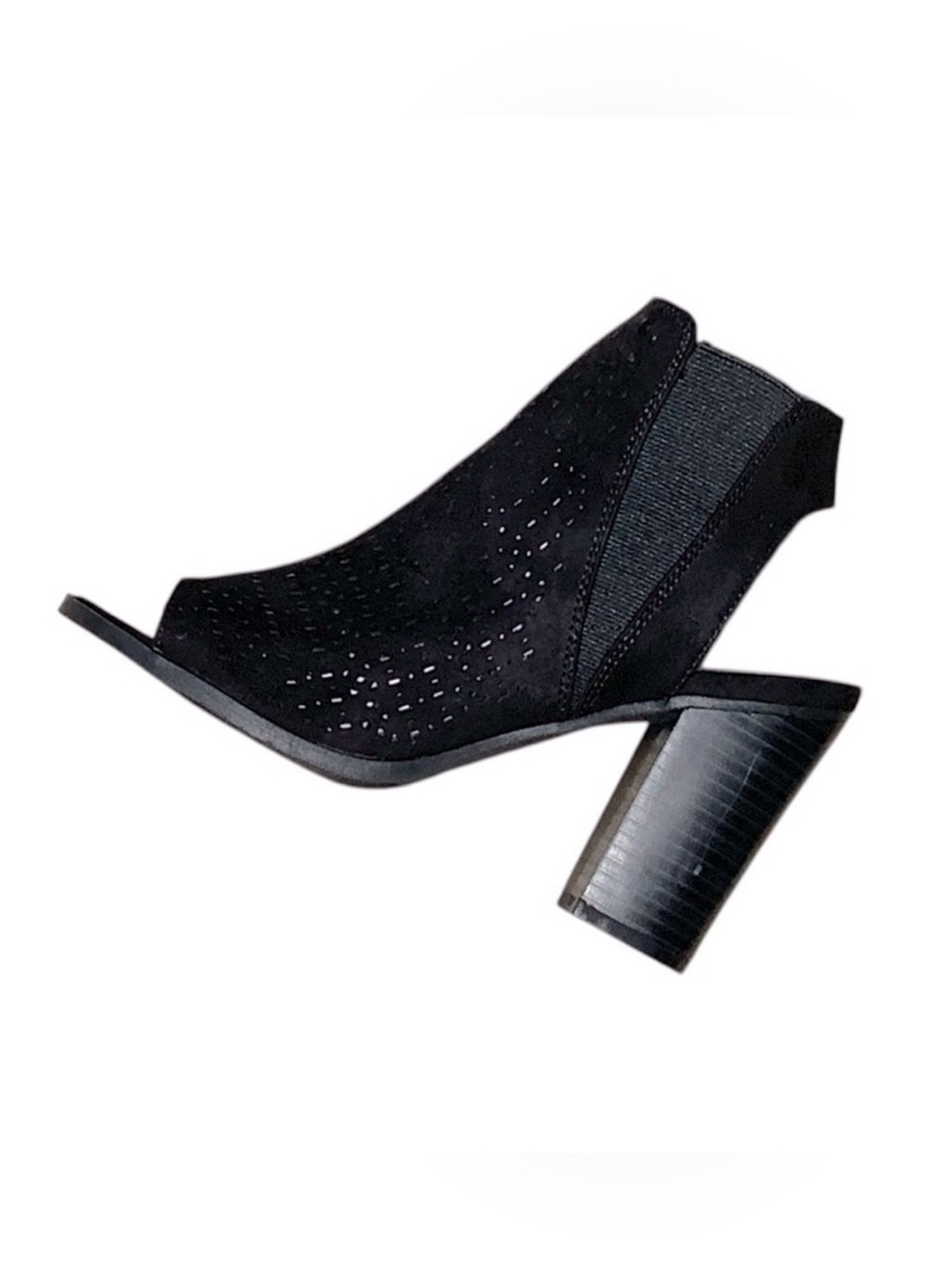 Women’s Black Open Toe Block Heel Slingback